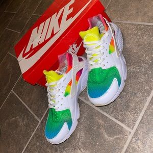 Women’s rainbow nike custom huarache’s size 10
